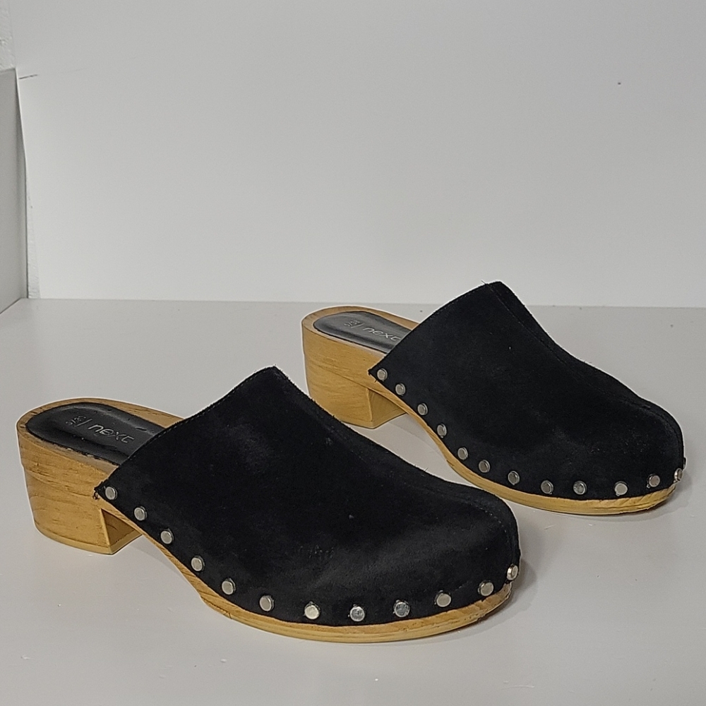 Next Suede Clogs with stud detailing